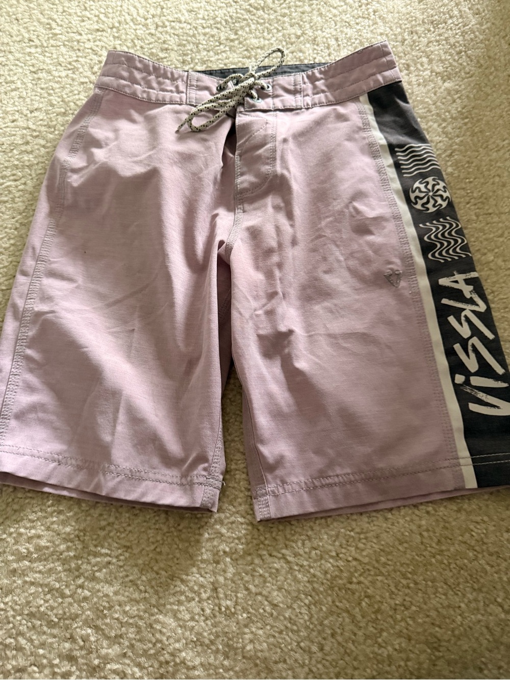 VISSLA Boys Lilac Board Shorts with Black Side Panel